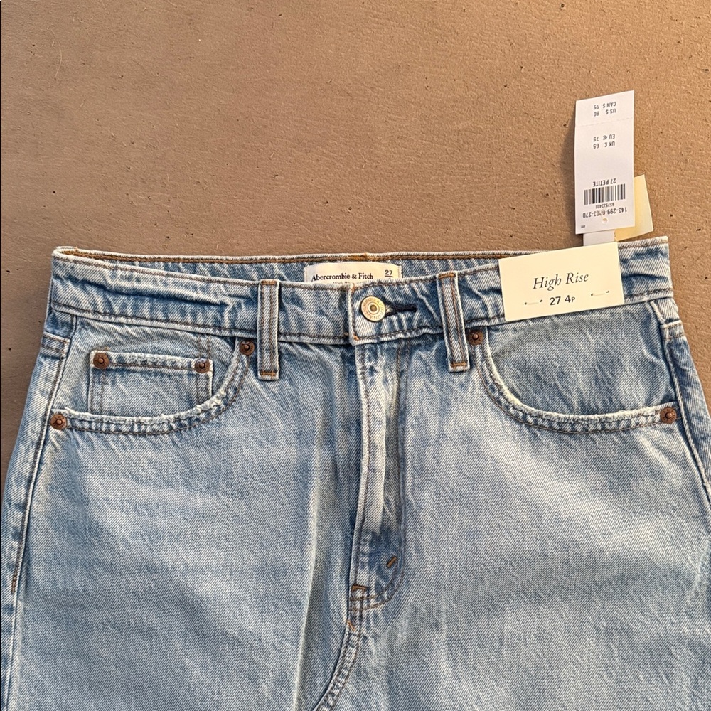 Abercrombie & Fitch Women’s High Rise Denim Midi Skirt